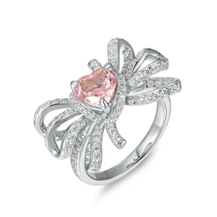 925 Silver Pink Cubic Zirconia Ring - Model R0629F