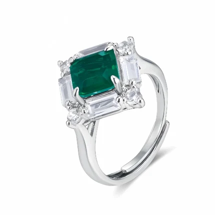 Lab-Created Emerald Ring in 925 Silver - Model R0644L
