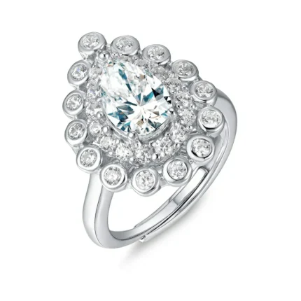 925 Silver G Color Cubic Zirconia Ring - Model R0695