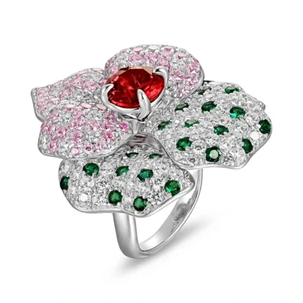 925 Silver Lab-Created Ruby Ring - Model R0708