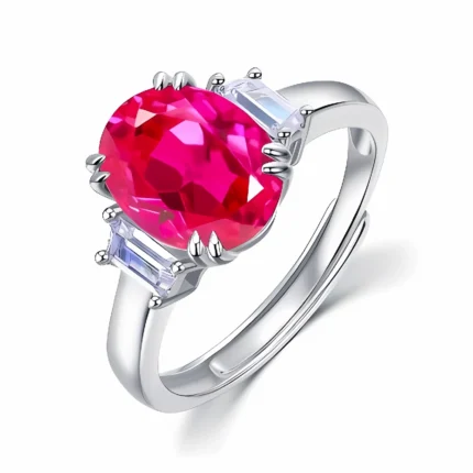 Lab-Created Ruby Ring in 925 Silver - Model R1607R