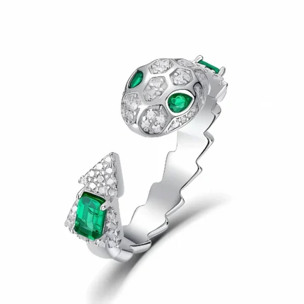 Lab-Created Emerald Ring in 925 Silver - Model RN0014