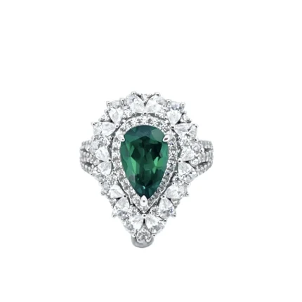 925 Silver Lab-Created Emerald Two-in-One Ring - Model RP0034