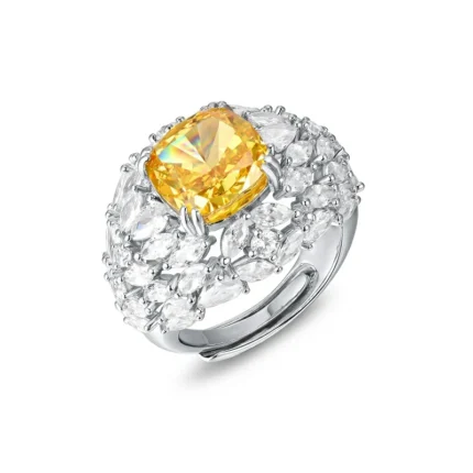 925 Silver Yellow Cubic Zirconia Ring - Model RS3075C1