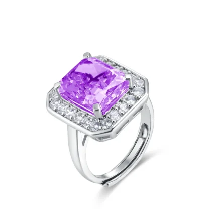 925 Silver Purple Cubic Zirconia Ring - Model RS3076C1