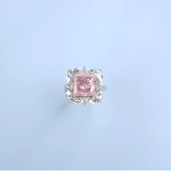 925 Silver Pink Cubic Zirconia Ring - Model RS3077C1F - Image 6
