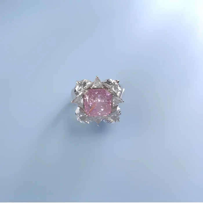 925 Silver Pink Cubic Zirconia Ring - Model RS3077C1F - Image 5