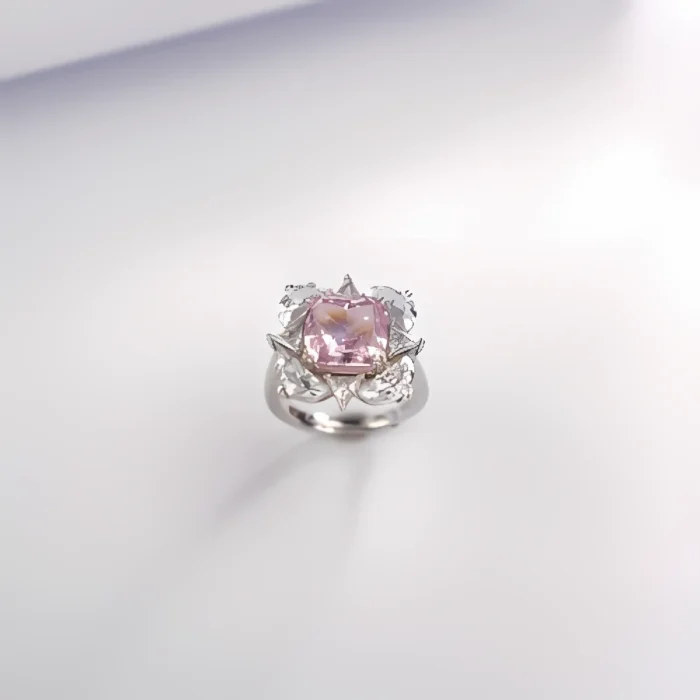 925 Silver Pink Cubic Zirconia Ring - Model RS3077C1F - Image 4