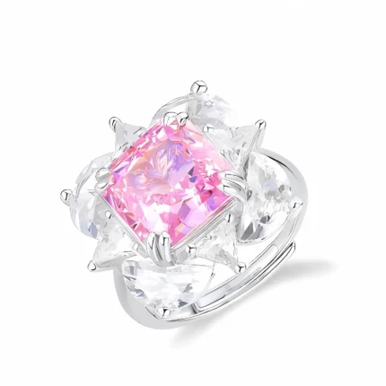 925 Silver Pink Cubic Zirconia Ring - Model RS3077C1F