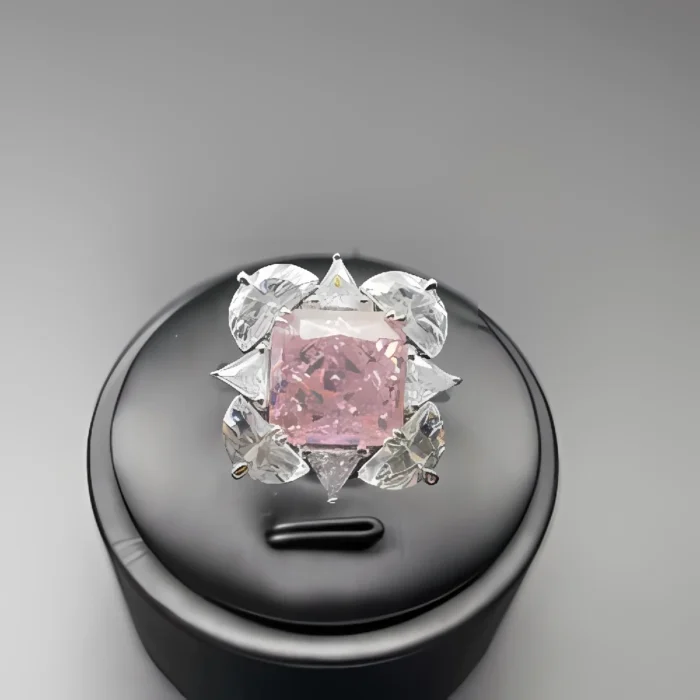 925 Silver Pink Cubic Zirconia Ring - Model RS3077C1F - Image 3