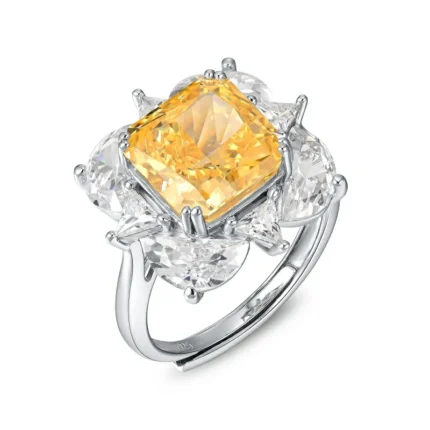 925 Silver Yellow Cubic Zirconia Ring - Model RS3077C1Y