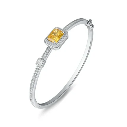 925 Silver Yellow Cubic Zirconia Bracelet - Model YWBG0014-2