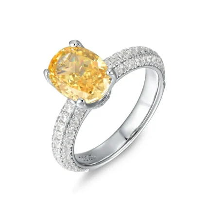 925 Silver Yellow Cubic Zirconia Ring - Model YWR0665