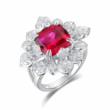 Lab-Created Ruby Ring in 925 Silver - Model ZHF-R0015R