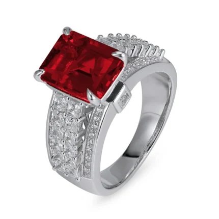 925 Silver Ruby Ring - Model ZHF-R0593R