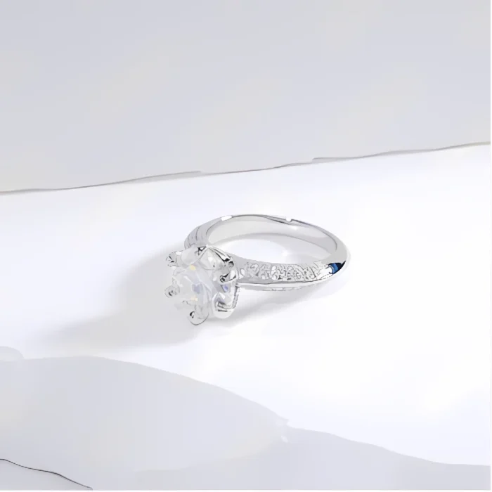 Moissanite Ring in 925 Silver - Model ZHF-R0749 - Image 4