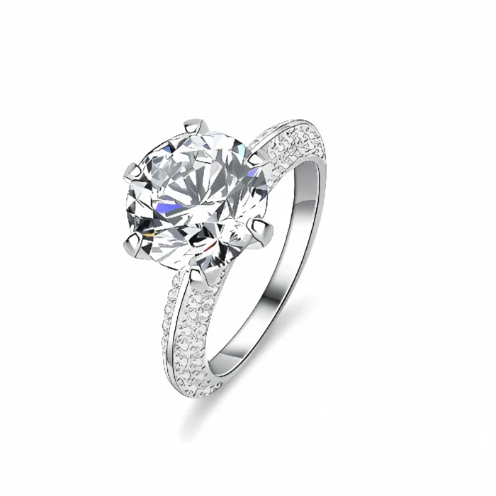 Moissanite Ring in 925 Silver - Model ZHF-R0749 - Image 2