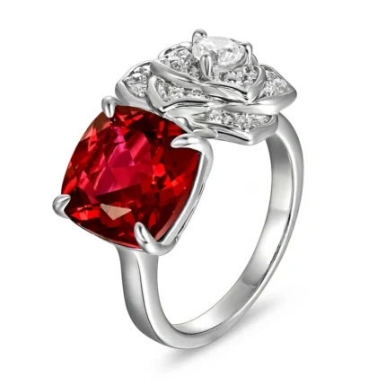 925 Silver Lab-Created Ruby Ring - Model ZHF-R0849R