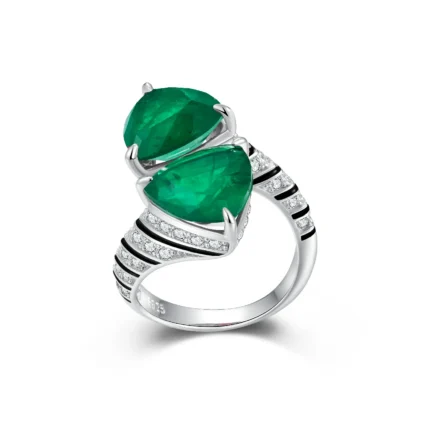 925 Silver Glass Ring - Model ZHF-R1374
