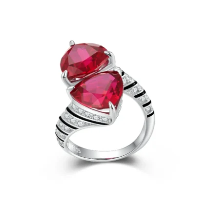 925 Silver Lab-Created Ruby Ring - Model ZHF-R1374R