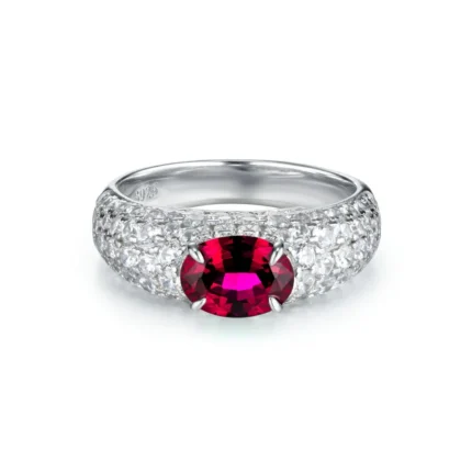 925 Silver Lab-Created Ruby Ring - Model ZHF-R1437R