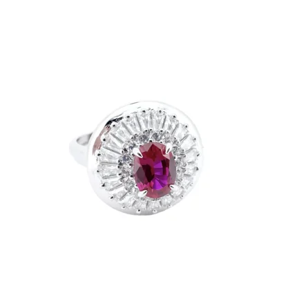 925 Silver Lab-Created Ruby Ring - Model ZHF-R1440R
