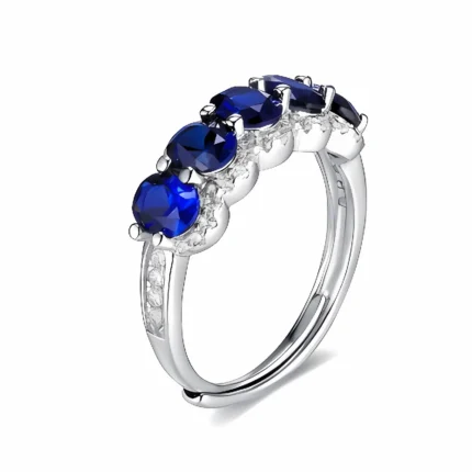 Lab-Created Blue Sapphire Ring in 925 Silver - Model ZHF-R1441B
