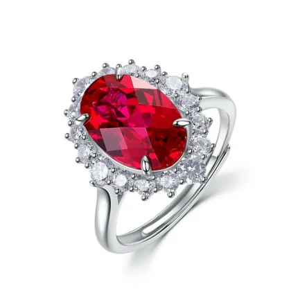 925 Silver Lab-Created Ruby Ring - Model ZHF-R1609R