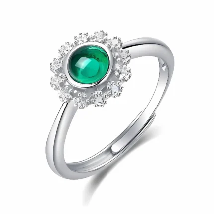 Lab-Created Emerald Ring in 925 Silver - Model ZHF-R2025