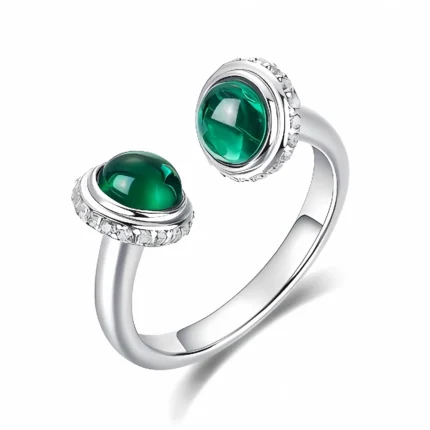 Lab-Created Emerald Ring in 925 Silver - Model ZHF-R202502