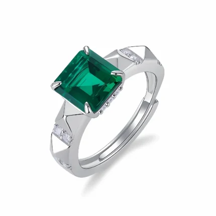 Lab-Created Emerald Ring in 925 Silver - Model ZHF-R559