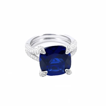 Lab-Created Blue Sapphire Ring in 925 Silver - Model ZHF-Rnew2025B