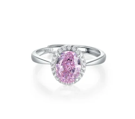 925 Silver Pink Cubic Zirconia Ring - Promotional Model ZHF0537F