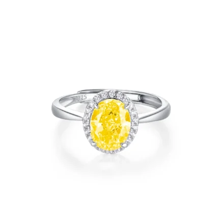 925 Silver Yellow Cubic Zirconia Ring - Model ZHF0537Y