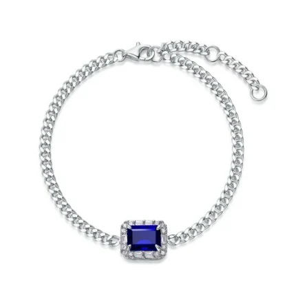 925 Silver Lab-Created Blue Sapphire Bracelet - Model ZHF-B5521B