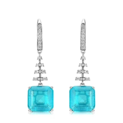 925 Silver Paraiba Earrings - Model ZHF-BLT01-1