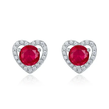 925 Silver Cultured Ruby Earrings ZHF-E1735R