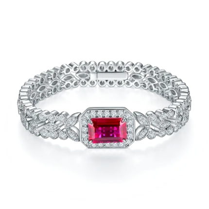 925 Silver Ruby Bracelet - Model ZHF-L1386R