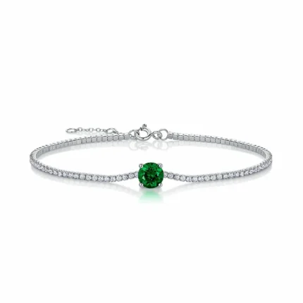 925 Silver Cultured Emerald Bracelet ZHF-L1718L