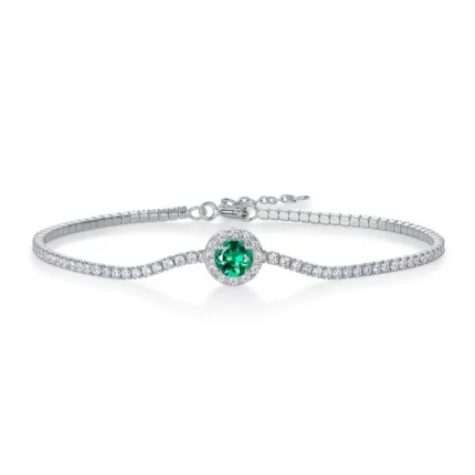 925 Silver Cultured Emerald Bracelet ZHF-L1725