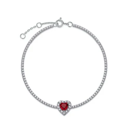 925 Silver Lab-Created Ruby Bracelet - Model ZHF-L1726R