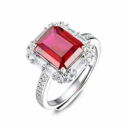 925 Silver Lab-Created Ruby Ring - Model ZHFR0012-1