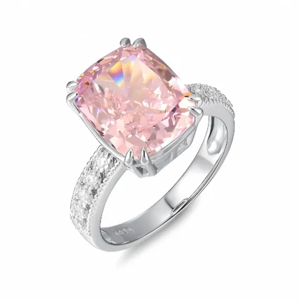 Pink Cubic Zirconia Ring in 925 Silver - Model ZHFR0217F