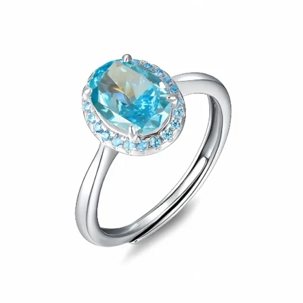 Open Cubic Zirconia Ring in 925 Silver - Model ZHFR0537B