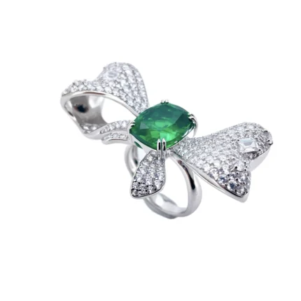 925 Silver Green Garnet Ring - Model ZHFR1467