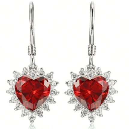 925 Silver Cultured Ruby Earrings ZHF-XY01R