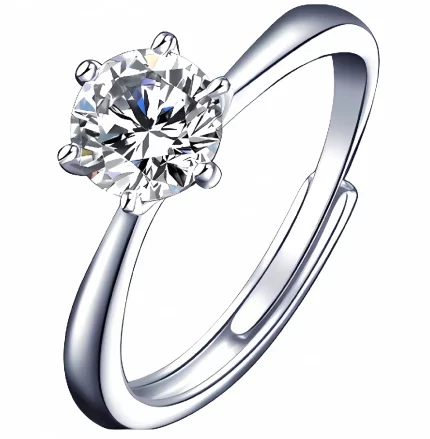 925 Silver Moissanite Open Ring - ZHER0535 | Stylish Jewelry