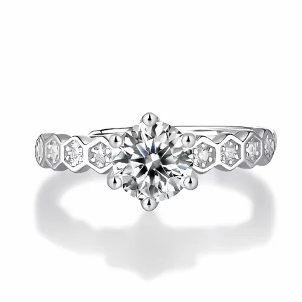925 Silver Moissanite Ring - ZHF0116 | Elegant Jewelry