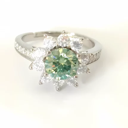 925 Silver Moissanite Ring - ZHFR0125G | Exquisite Jewelry