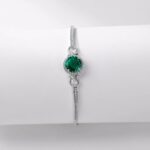 925 Silver Cultured Emerald Bracelet 1CT B20202743 - Image 2